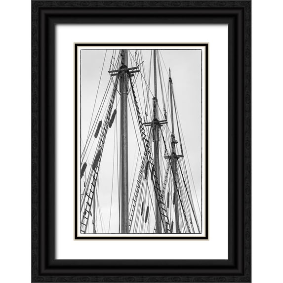 Bibikow, Walter 17x24 Black Ornate Wood Framed with Double Matting Museum Art Print Titled - Sweden-Vastragotland and Bohuslan-Gothenburg-Klippan District-sailing ship