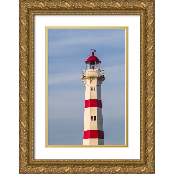 Bibikow, Walter 17x24 Gold Ornate Wood Framed with Double Matting Museum Art Print Titled - Sweden-Scania-Malmo-Inre Hamnen inner harbor-lighthouse