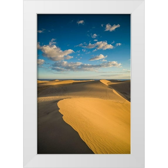 Bibikow, Walter 17x24 White Modern Wood Framed Museum Art Print Titled - Spain-Canary Islands-Gran Canaria Island-Maspalomas-Maspalomas Dunes National Park