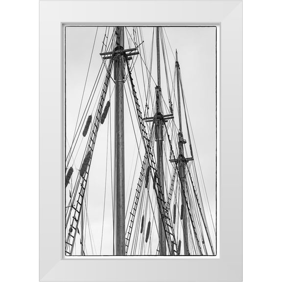 Bibikow, Walter 17x24 White Modern Wood Framed Museum Art Print Titled - Sweden-Vastragotland and Bohuslan-Gothenburg-Klippan District-sailing ship