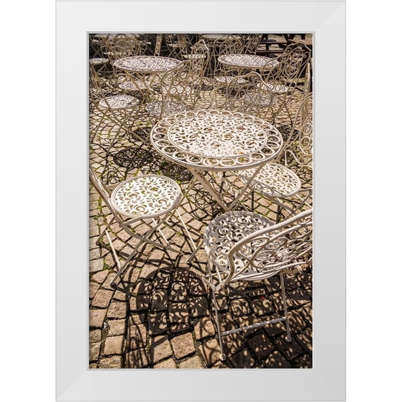 Bibikow, Walter 17x24 White Modern Wood Framed Museum Art Print Titled - Sweden-Vastragotland and Bohuslan-Gothenburg-outdoor table and chairs