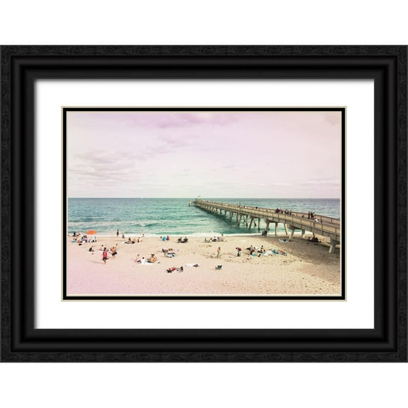 Bibikow, Walter 18x13 Black Ornate Wood Framed with Double Matting Museum Art Print Titled - Deerfield Beach