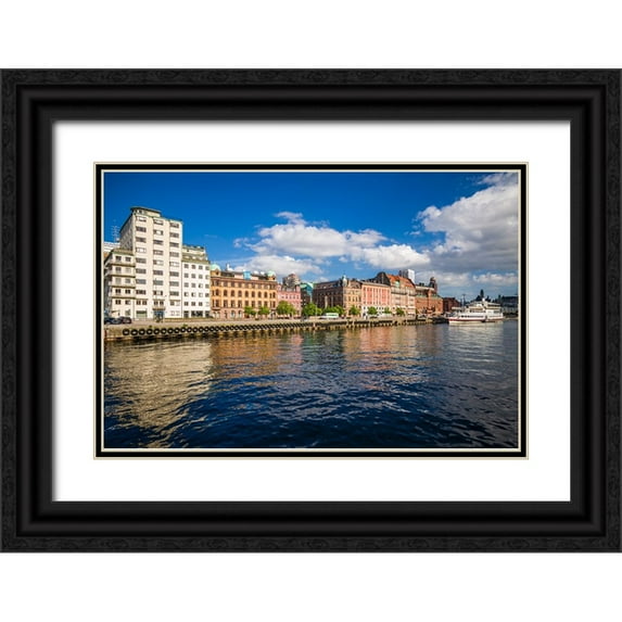 Bibikow, Walter 18x13 Black Ornate Wood Framed with Double Matting Museum Art Print Titled - Sweden-Scania-Malmo-Inre Hamnen inner harbor