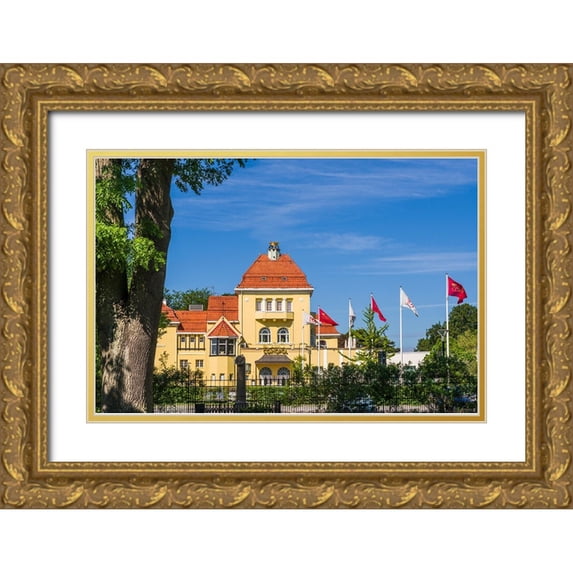 Bibikow, Walter 18x13 Gold Ornate Wood Framed with Double Matting Museum Art Print Titled - Sweden-Scania-Malmo-Kungsparken park-Casino-exterior