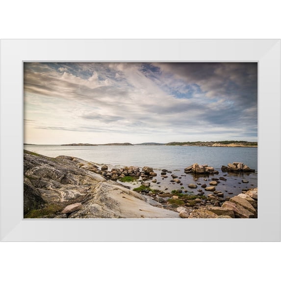 Bibikow, Walter 18x13 White Modern Wood Framed Museum Art Print Titled - Sweden-Bohuslan-Salto Island-rocky cove seascape
