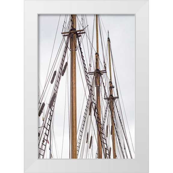 Bibikow, Walter 23x32 White Modern Wood Framed Museum Art Print Titled - Sweden-Vastragotland and Bohuslan-Gothenburg-Klippan District-sailing ship