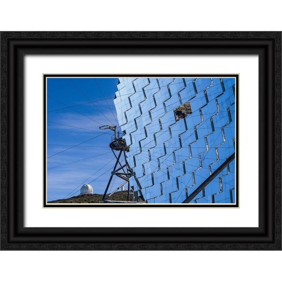 Bibikow, Walter 24x17 Black Ornate Wood Framed with Double Matting Museum Art Print Titled - Canary Islands--Roque de los Muchachos Observatory-The Florian Goebel MAGIC Telescopes