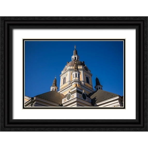 Bibikow, Walter 24x17 Black Ornate Wood Framed with Double Matting Museum Art Print Titled - Sweden-Stockholm-Sodermalm neighborhood-Katarina Church church