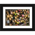 thumbnail image 1 of Bibikow, Walter 24x17 Black Ornate Wood Framed with Double Matting Museum Art Print Titled - Sweden-Vastmanland-Vasteras-love locks on the Apotekarbron bridge-Old Town, 1 of 4