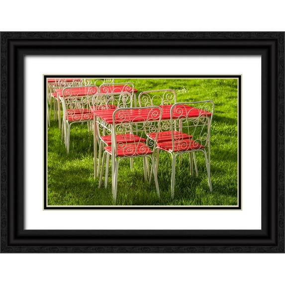 Bibikow, Walter 24x17 Black Ornate Wood Framed with Double Matting Museum Art Print Titled - Southern Sweden-Ystad-cafe tables