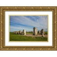 thumbnail image 1 of Bibikow, Walter 24x17 Gold Ornate Wood Framed with Double Matting Museum Art Print Titled - Southern Sweden-Kaseberga-Ales Stenar-Ales Stones-early peoples ritual site-600 AD, 1 of 4