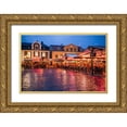 thumbnail image 1 of Bibikow, Walter 24x17 Gold Ornate Wood Framed with Double Matting Museum Art Print Titled - Sweden-Linkoping-cafes and bars on Stora target square-dusk, 1 of 4