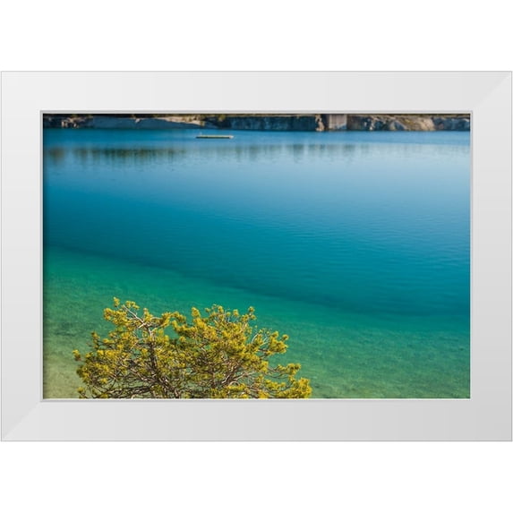 Bibikow, Walter 24x17 White Modern Wood Framed Museum Art Print Titled - Sweden-Gotland Island-Labro-Bla Lagunen-Blue Lagoon-natural swimming area in former chalk quarry wi