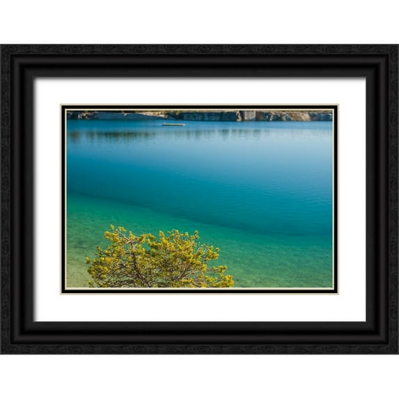 Bibikow, Walter 32x23 Black Ornate Wood Framed with Double Matting Museum Art Print Titled - Sweden-Gotland Island-Labro-Bla Lagunen-Blue Lagoon-natural swimming area in former chalk quarry wi
