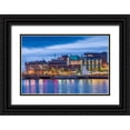 thumbnail image 1 of Bibikow, Walter 32x23 Black Ornate Wood Framed with Double Matting Museum Art Print Titled - Sweden-Lake Vattern Area-Jonkoping-renovated harbor area along Munksjon Bay-dusk, 1 of 4