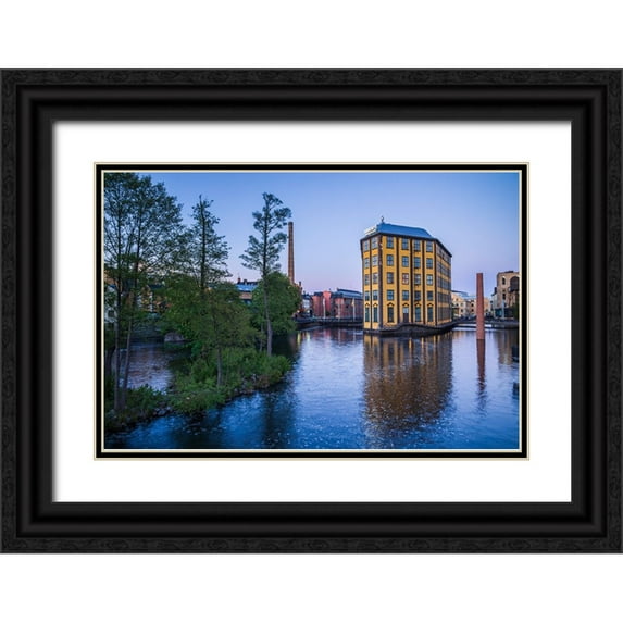 Bibikow, Walter 32x23 Black Ornate Wood Framed with Double Matting Museum Art Print Titled - Sweden-Norrkoping-early Swedish industrial town-Arbetets Museum-Museum of Work in former early 20th