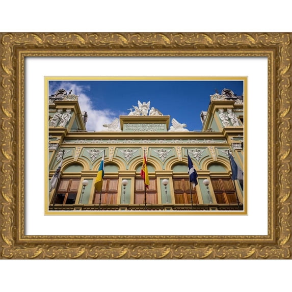 Bibikow, Walter 32x23 Gold Ornate Wood Framed with Double Matting Museum Art Print Titled - Spain-Canary Islands-Tenerife Island-Santa Cruz de Tenerife-Circulo de Amistad XII de Enero