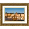 thumbnail image 1 of Bibikow, Walter 32x23 Gold Ornate Wood Framed with Double Matting Museum Art Print Titled - Sweden-Stockholm-Gamla Stan-Old Town-old town skyline and crown on the Skeppsholmsbron bridge, 1 of 4