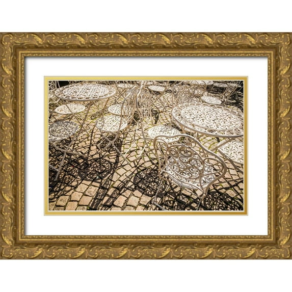 Bibikow, Walter 32x23 Gold Ornate Wood Framed with Double Matting Museum Art Print Titled - Sweden-Vastragotland and Bohuslan-Gothenburg-outdoor table and chairs