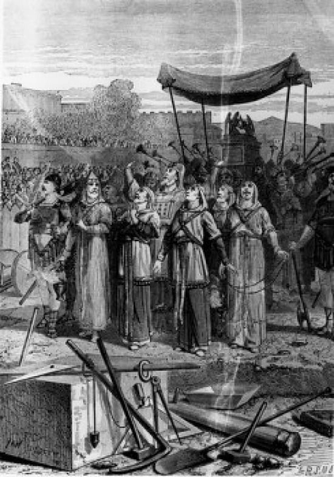 Bible Architects Building and Buildings of the Bible Cities - The Rebuilding of the Temple by Edward van Dargent print Canvas Art - Edward van Dargent (18 x 24)
