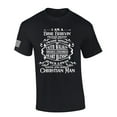 thumbnail image 1 of I'm A Bible Believing Prayer Praying Saved Serving Christian Man Whiskey Logo Parody Mens Christian Tshirt Cross Short Sleeve T-shirt Graphic Tee-Black-5xl, 1 of 4
