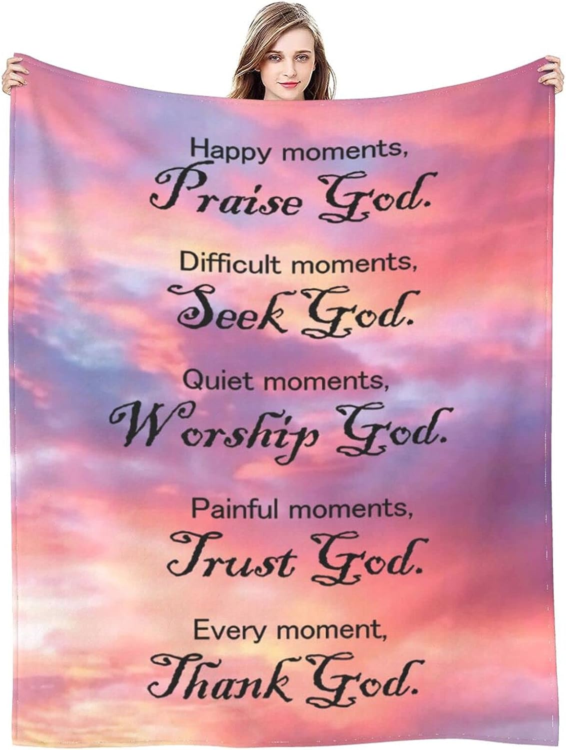 Bible Blanket Christian Gifts for Women, Religious Blanket with