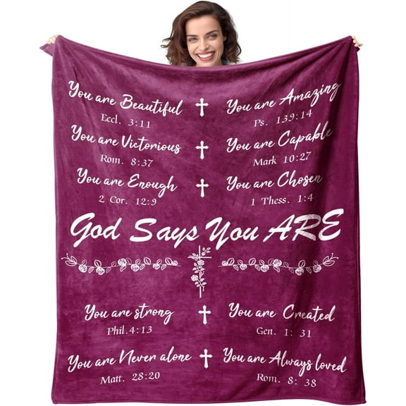 Christian Bible Blanket Gifts for Faith Women Christian Sympathy 50" X 60" Soft Throw Blanket Religious Gifts for Praying Women Men Inspirational Gift