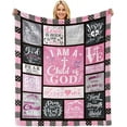 thumbnail image 1 of Bible Blanket Religious Gifts for Women I Am A Child of God 50X60 Throw Blanket Christmas Faith Gifts for Christian Women Jesus Gifts for Woman Bible Verse Throw and Blanket for Godmother, 1 of 5