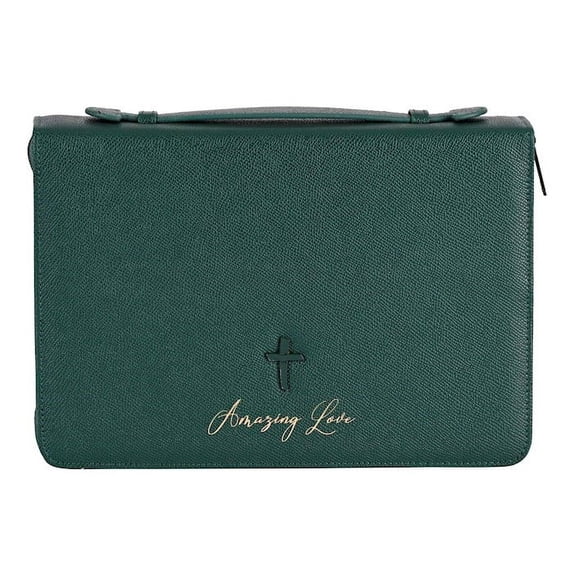 Bible Case Amazing Love Cross Green XXL