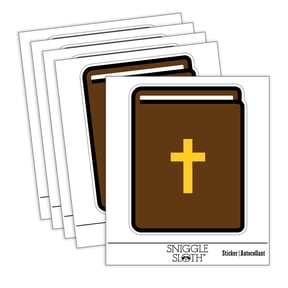 Bible Christian Cross Icon Car Window Bumper Water Bottle Phone Tablet Laptop Waterproof Vinyl Decal Sticker Set 5-Pack - Gloss Finish - 2.0"