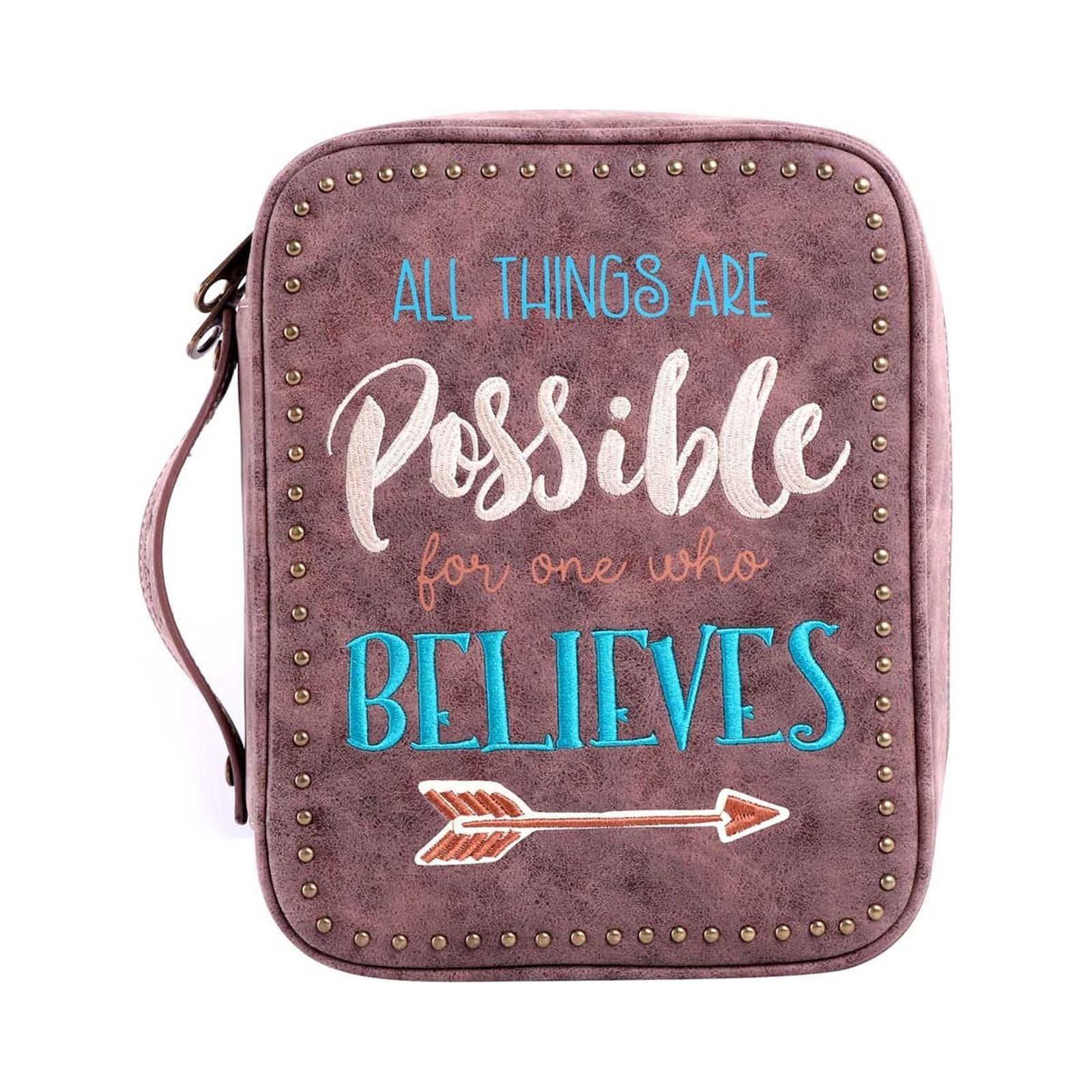 Bible Cover-All Things Are Possible For One Who Believes w/Arrow-Coffee ...
