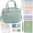 thumbnail image 1 of Bible Cover Case for Women, Large Bible Tote Bags Quilted Carrying Case with Shoulder Strap, Bible Study Supplies Journaling Kit, Christian Gift for Womenn (Green), 1 of 9