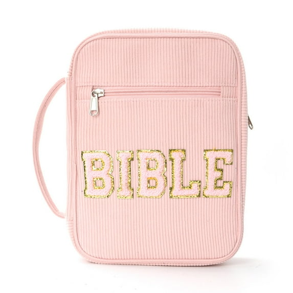 Bible Cover Case for Women, soft corduroy Letter Bible Bag, Soft Bible Bag Bible Case with Handlest , Bible Carrying Case for Women, Bible Accessories for Book Lovers Mother's Day Gifts