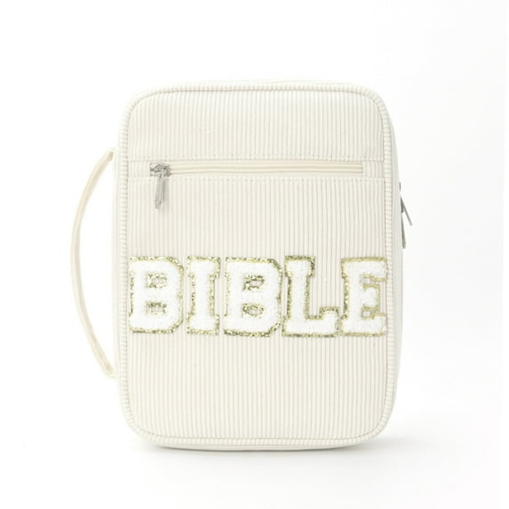 Bible Cover Case for Women, soft corduroy Letter Bible Bag, Soft Bible Bag Bible Case with Handlest , Bible Carrying Case for Women, Bible Accessories for Book Lovers Mother's Day Gifts