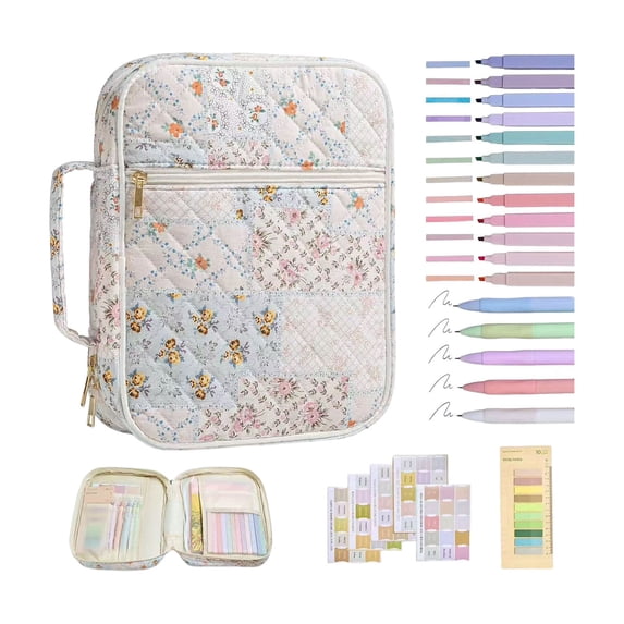 Bible Cover Case for Women Floral Tote Bags with Handle Book Holder for Women Blue