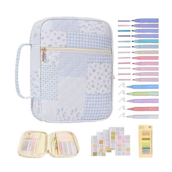 Bible Cover Case for Women Floral Tote Bags with Handle Book Holder for Women Sky Blue