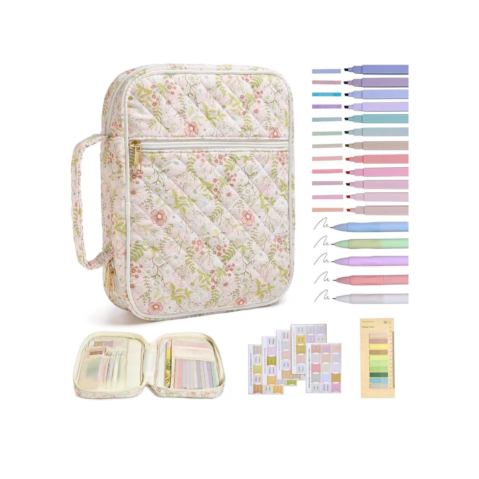 Bible Cover Case for Women, Large Quilted Bible Tote with Handle ...
