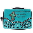 thumbnail image 1 of Bible Cover Embroidered Scripture Verse Agate Cross Book Case Multi-Colors, 1 of 1
