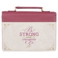 thumbnail image 1 of Bible Cover-Fashion-Be Strong and Courageous-Plum-MED, 1 of 1