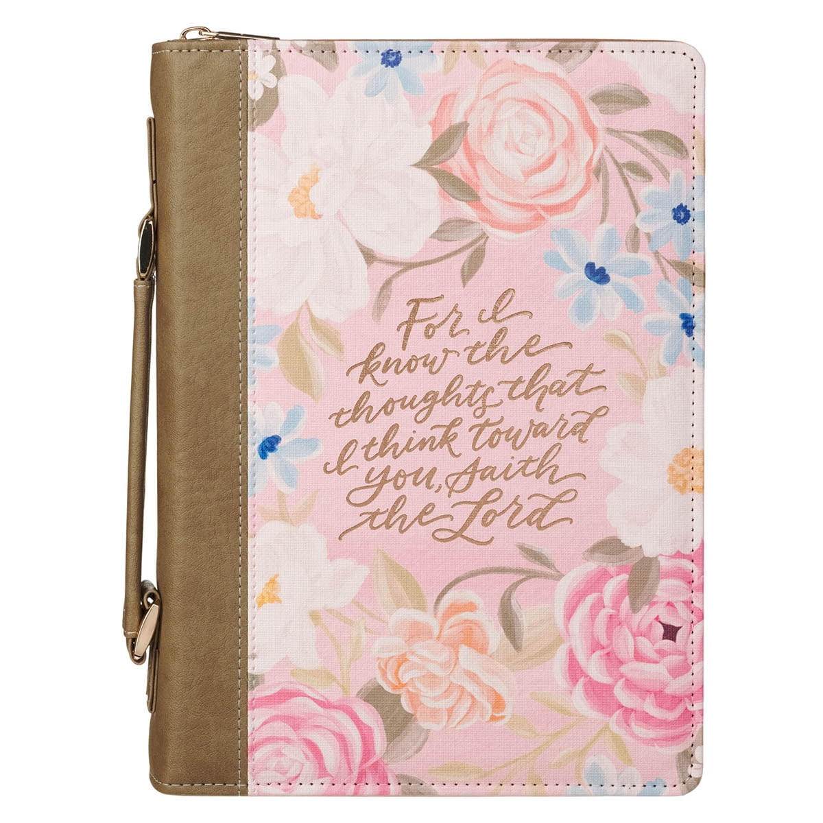 Thoughts I Think Towards You Pink Floral Bible Cover Jer29:11 (Lg)