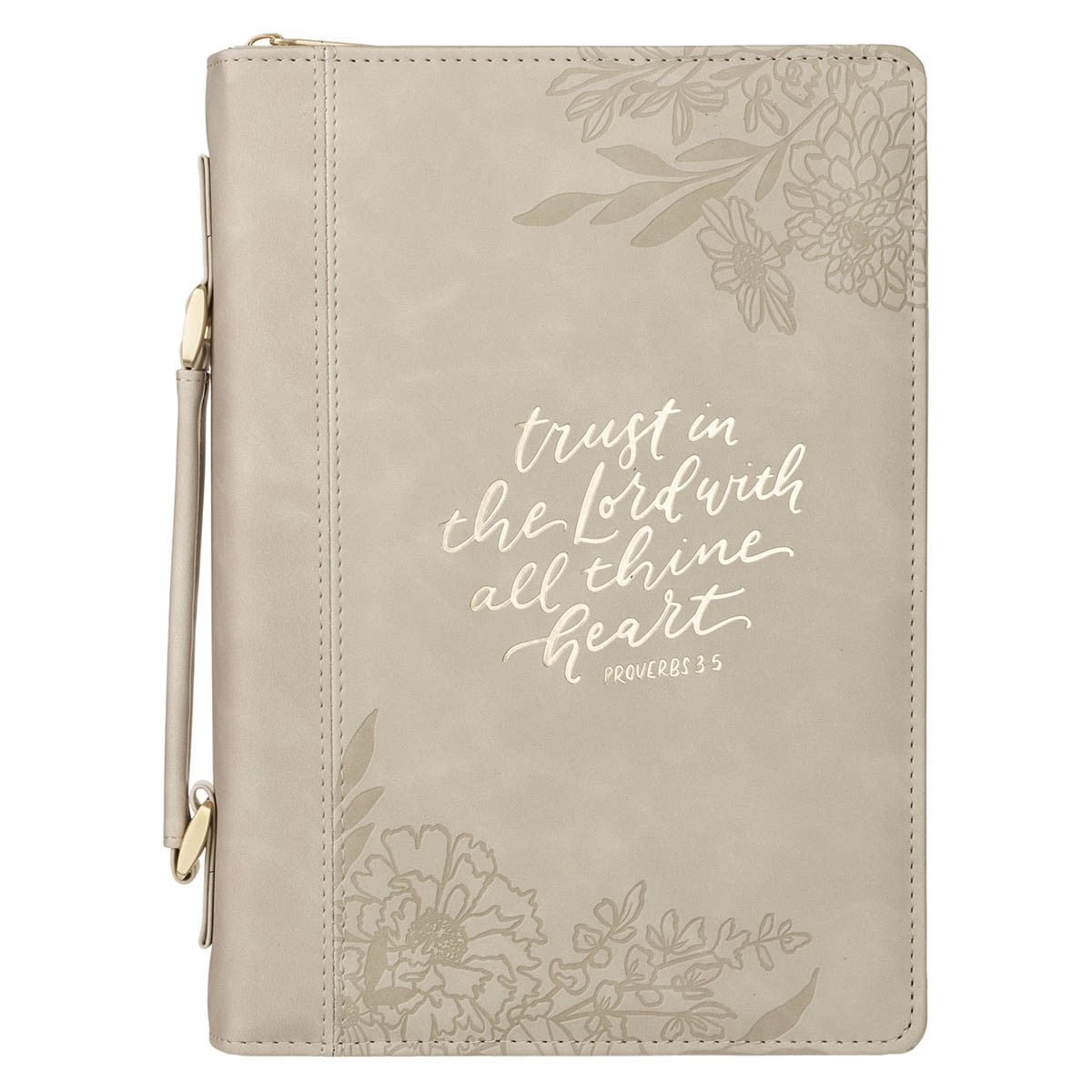 Trust in the Lord Taupe Faux Leather Fashion Bible Cover - Proverbs 3:5