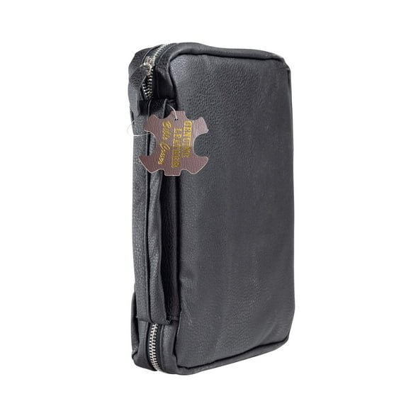 Bible Cover-Genuine Leather-Black-Compact