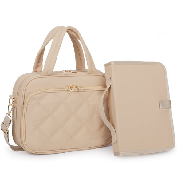 Bible Cover for Women, 2 Layers, Large Bible Carrying Case with Handles Shoulder Strap, Soft Puffy Quilted Bible Bag with Book Cover Organizer, Bible Tote for Church Study Supplies Accessories