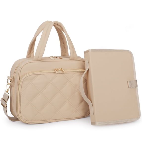 Bible Cover for Women, 2 Layers, Large Bible Carrying Case with Handles Shoulder Strap, Soft Puffy Quilted Bible Bag with Book Cover Organizer, Bible Tote for Church Study Supplies Accessories