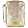 thumbnail image 1 of bible cover-womens gold saffiano look leatherette w/scripture plate-x large, 1 of 1