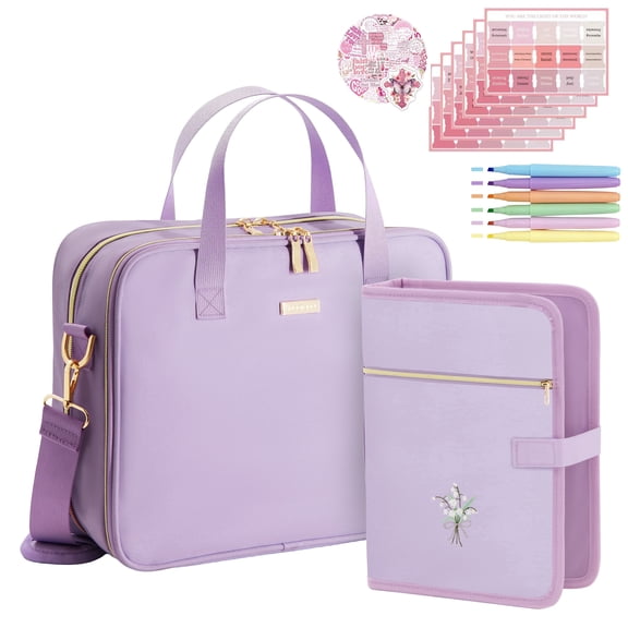 Bible Cover for Women, Bible Case & Bible Bag w/Bible Study Supplies, Purple
