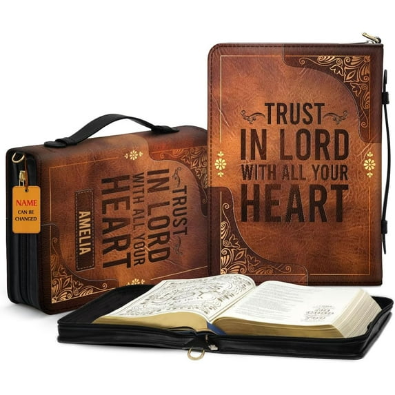 Bible Covers - Bible Cover for Pastor - Christian Bible Cover with Faith Scripture - Religious Appreciation Gifts - Saint Michael (Trust in Lord, X-Large)