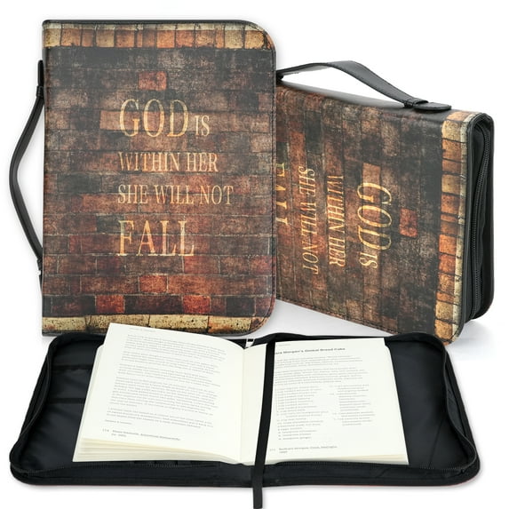 Bible Covers Case for Women Men, Bible Cover, Bible Case Bag, Large Book Carrying Case, Faux Leather Book Protector Case Fits Book 11.4X 8.2X 2.2 Inch, Teachers' Day Bible Accessories Gift
