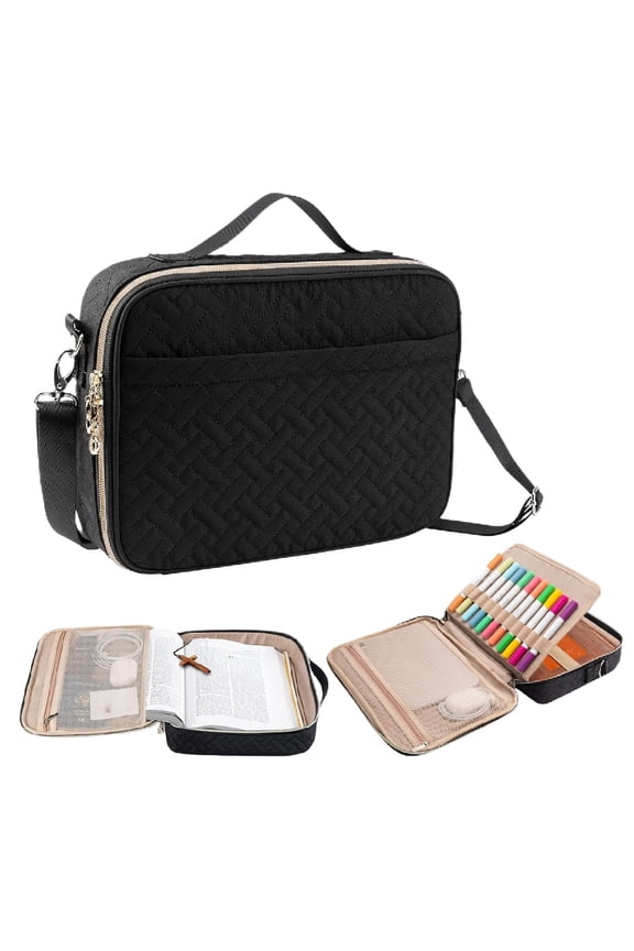 Large Bible Bag Cover Case with Shoulder Strap,Bible Study Ideal Christian Gifts for Women Zipper bag
