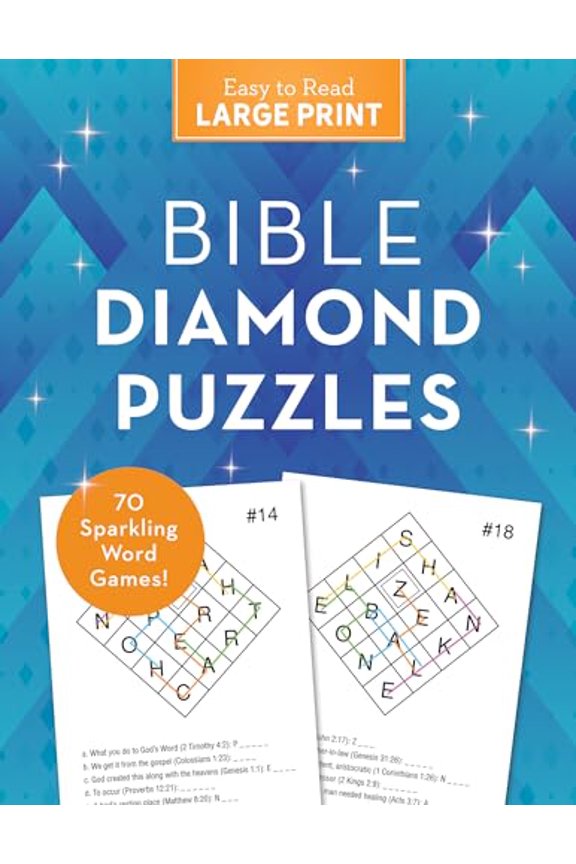 Pre-Owned Bible Diamond Puzzles Large Print: 70 Sparkling Word Games! Paperback